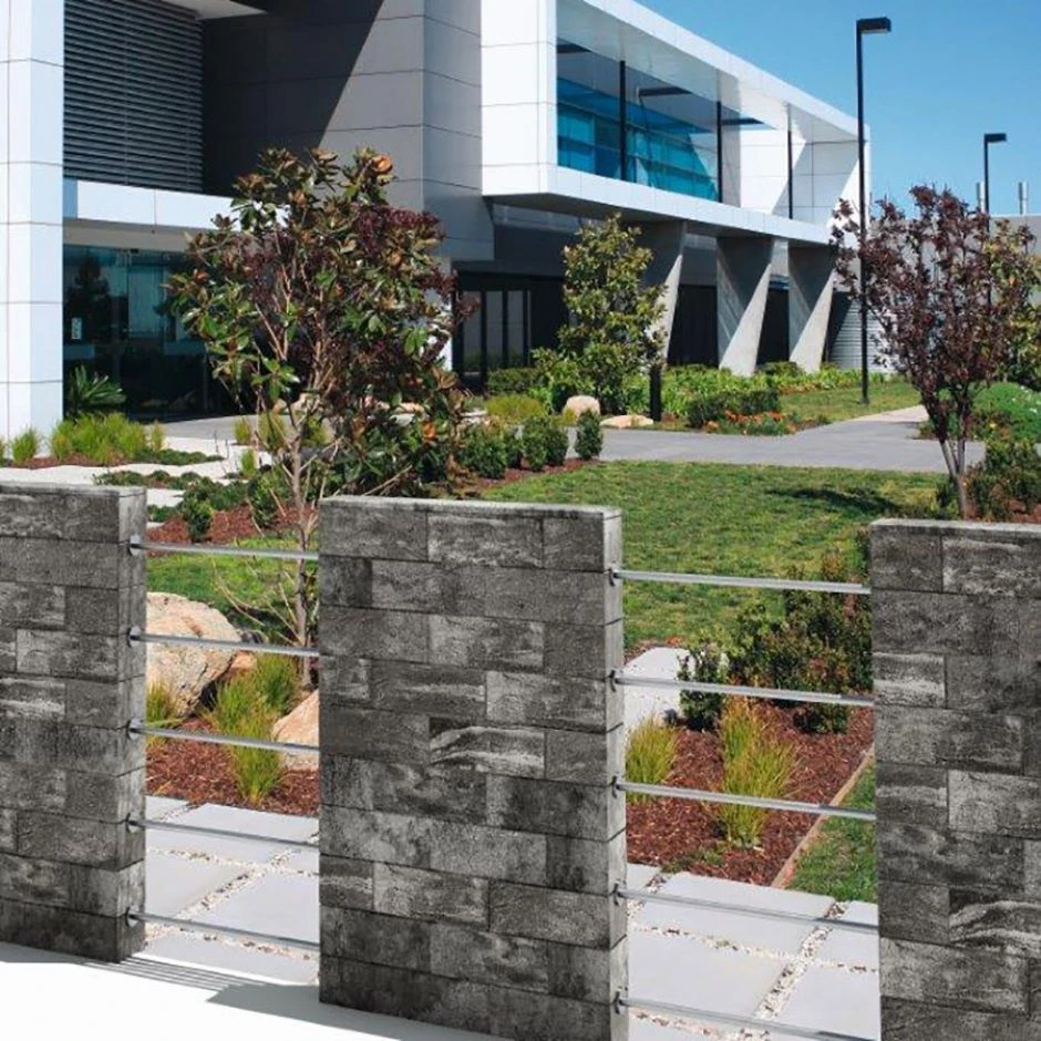 WESERWABEN Gartenmauer Vario-Line Mauerstein Einsatzstein Rankhilfe Anthrazit-Weiß – Bild 6