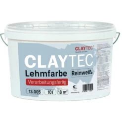 CLAYTEC Lehmfarbe ReinweiĂ 10L Hell