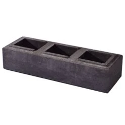 WESERWABEN Gartenmauer Trend-Line Long Mauerstein 1 1/2 Anthrazit Nuanciert, Glatt