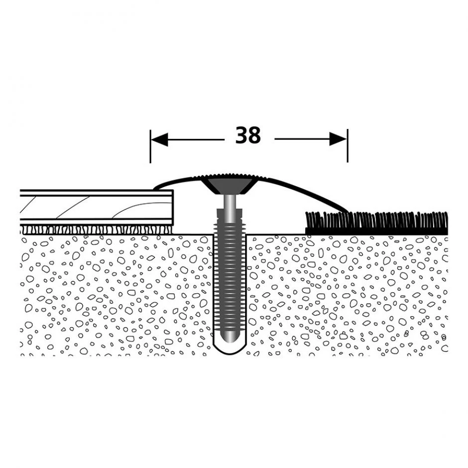 PARKETTFREUND Anpassprofil PF 186 Alu Eloxiert Sand Einschlagdübel Übergangsschiene – Bild 2