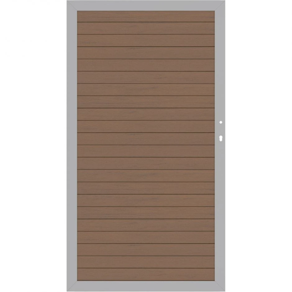 TraumGarten Sichtschutzzaun SYSTEM WPC CLASSIC Gartentor Mandel/Silber â Bild 3