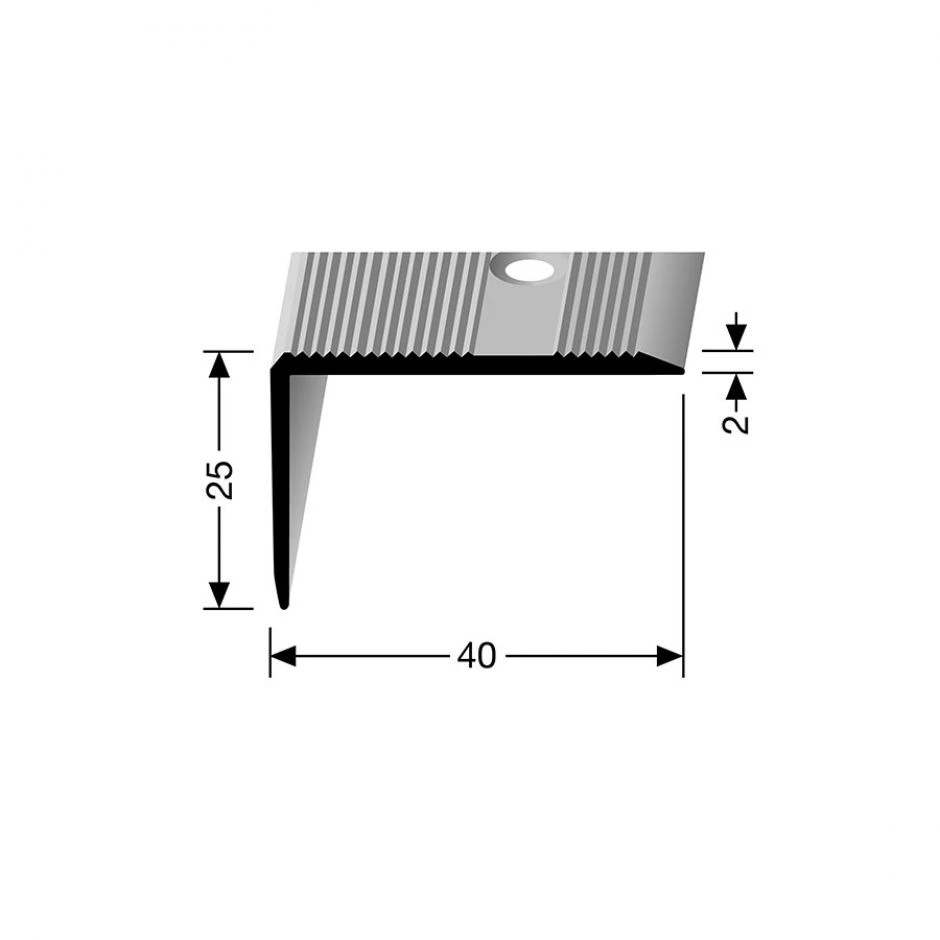 PARKETTFREUND Winkelprofil PF 228 Alu Eloxiert Silber Schrauben Und Dübel Übergangsschiene Grau – Bild 2