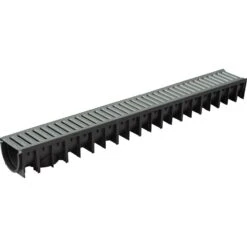 Wellker Kunststoffrinne Schwarz Mit Stegrost