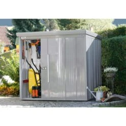 Wolff Finnhaus Gerätehaus Sapporo 2219 Komplettset Rauchgrau Geräteschuppen