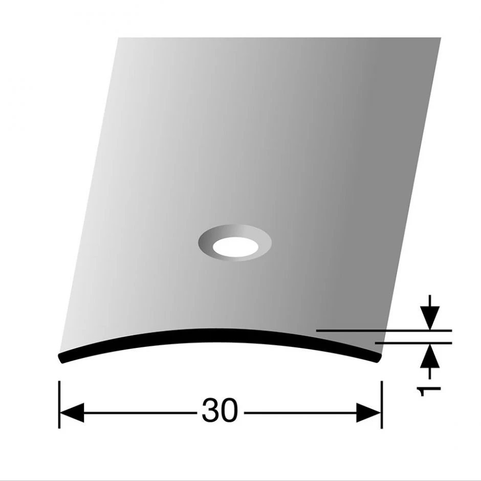 PARKETTFREUND Übergangsprofil Edelstahl Matt Gebürstet Schrauben Und Dübel Übergangsschiene Grau – Bild 2