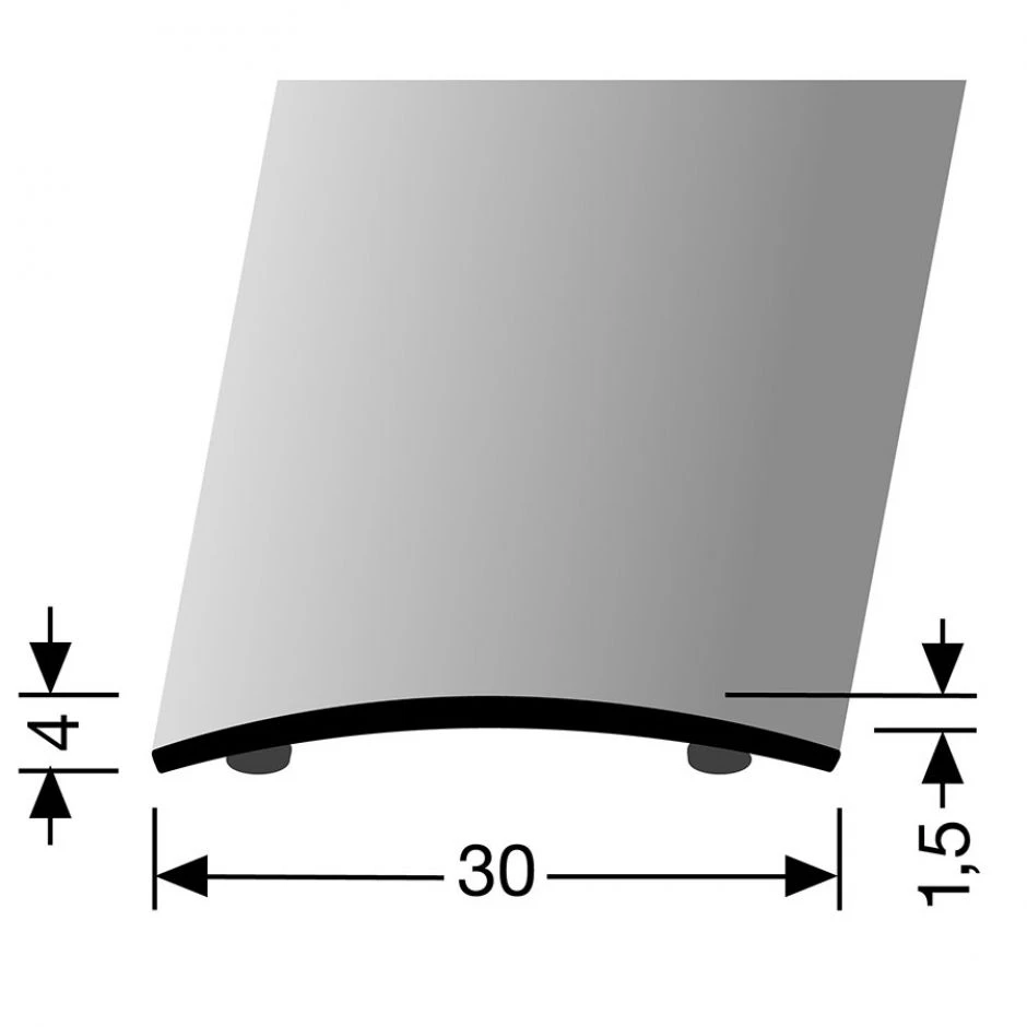 PARKETTFREUND Übergangsprofil Alu Eloxiert Silber Selbstklebend Übergangsschiene Grau – Bild 2