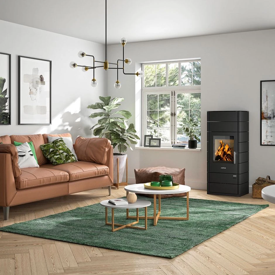 Justus Kaminofen Tova (W+) Stahl Schwarz â Bild 2