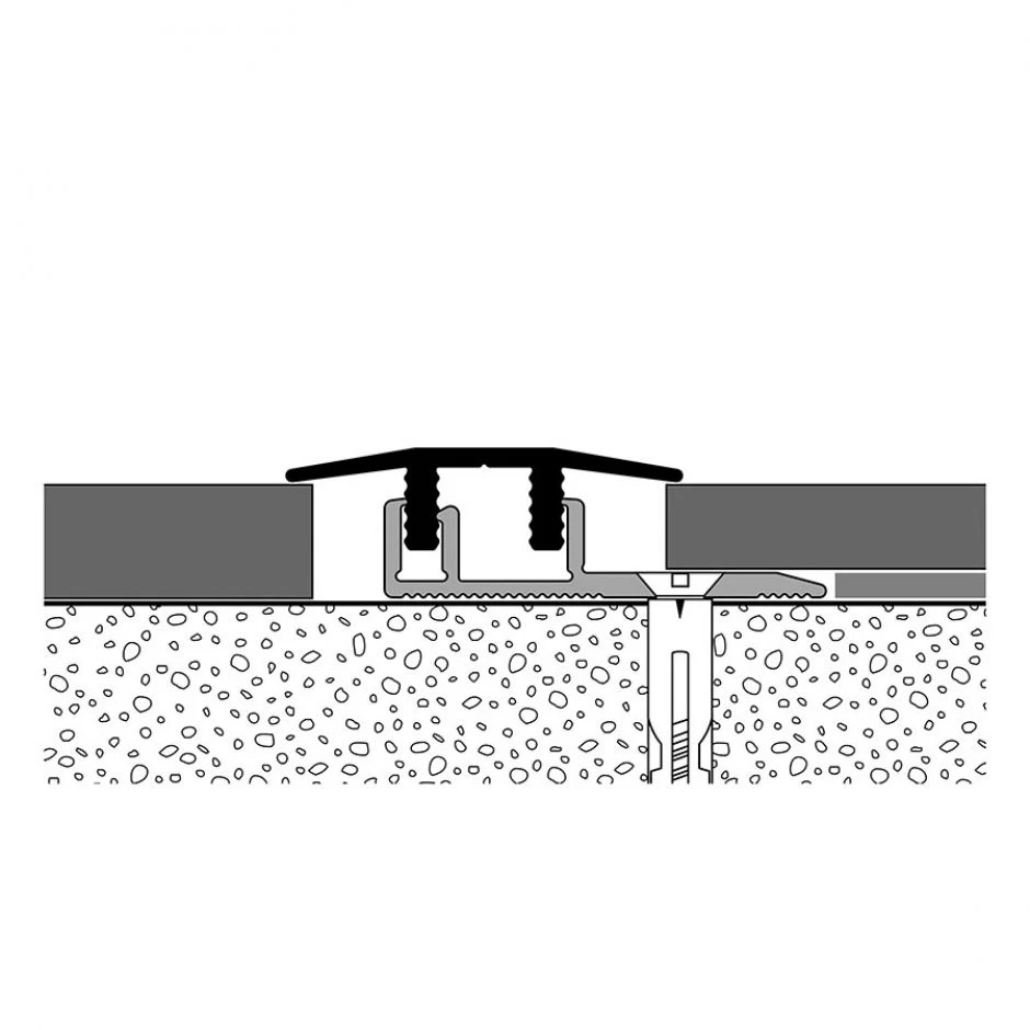 PARKETTFREUND Übergangsprofil PF 578 V Alu Eloxiert Edelstahl Fein Geschliffen Schraub- Und Clicksystem Übergangsschiene Grau