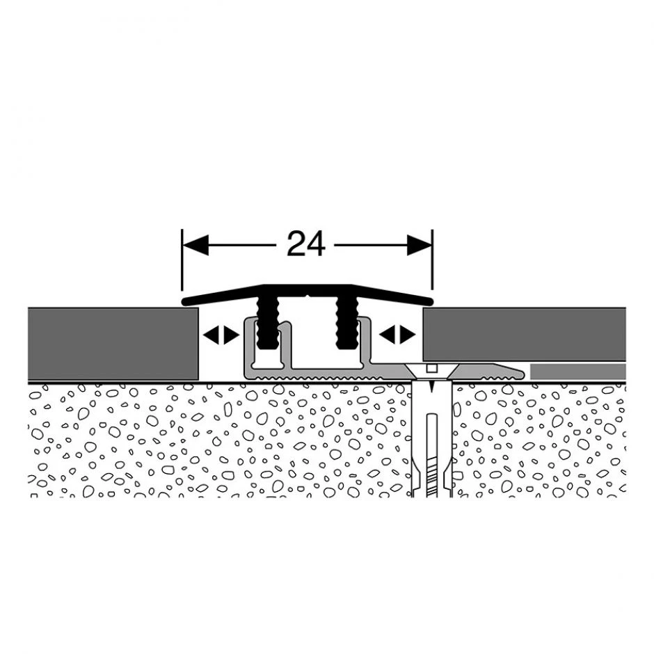 PARKETTFREUND Übergangsprofil PF 578 V Alu Eloxiert Edelstahl Fein Geschliffen Schraub- Und Clicksystem Übergangsschiene Grau – Bild 2