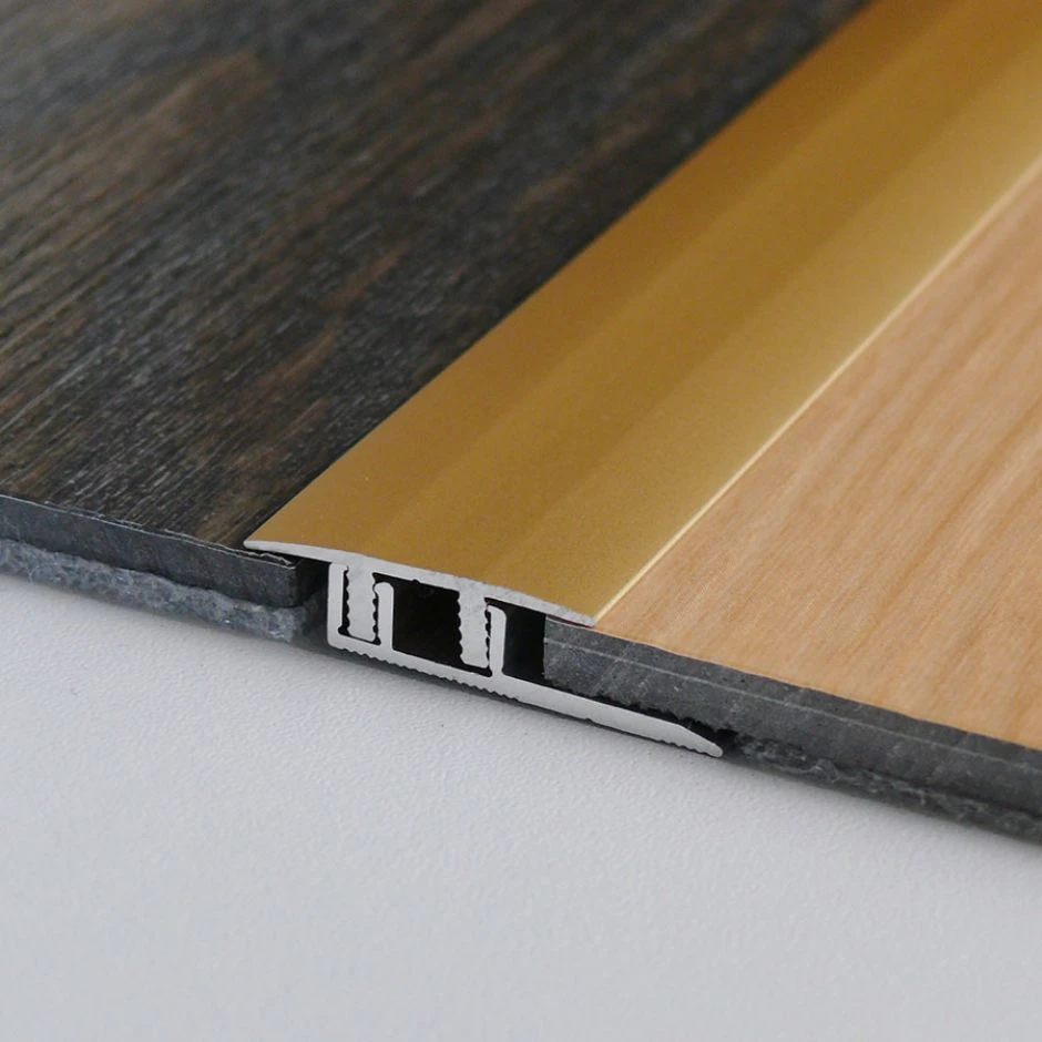 PARKETTFREUND Übergangsprofil PF 578 V Alu Eloxiert Edelstahl Fein Geschliffen Schraub- Und Clicksystem Übergangsschiene Grau – Bild 4