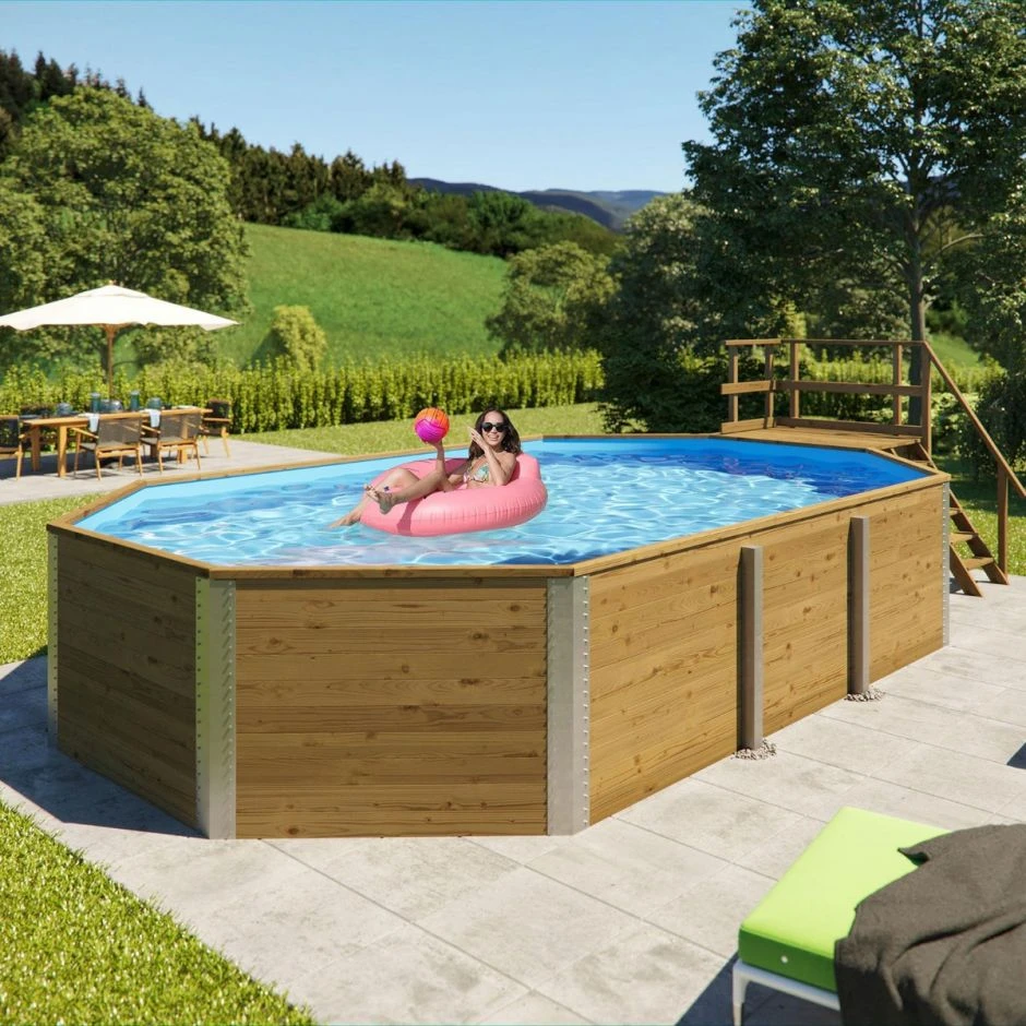 Weka Massivholzpool 594 Komplettset Swimmingpool – Bild 3
