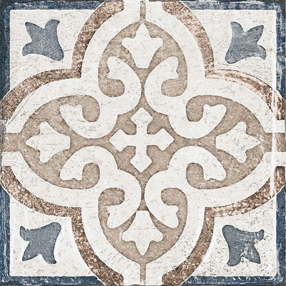 Wellker Fliesen Patchword Marrakesh Blue Mix Glasiert Matt Rundkante 20x20 Cm Stärke 10 Mm