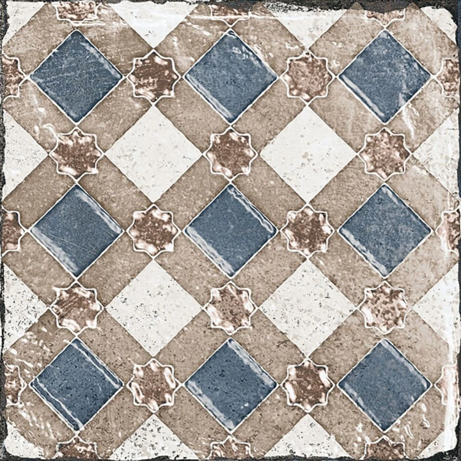 Wellker Fliesen Patchword Marrakesh Blue Mix Glasiert Matt Rundkante 20x20 Cm Stärke 10 Mm – Bild 2