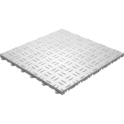 Florco Klickfliese Kunststoff Grip Weiss-alu