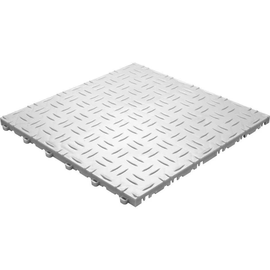 Florco Klickfliese Kunststoff Grip Weiss-alu