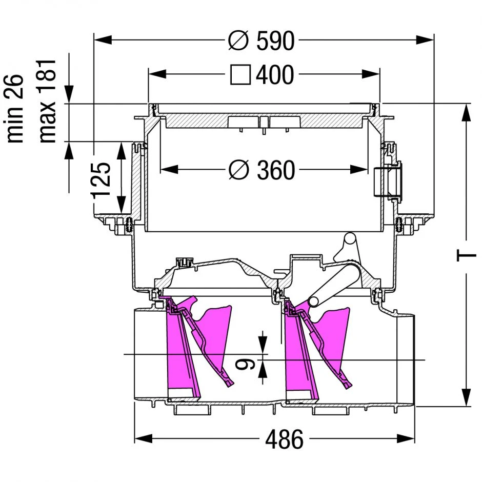 KESSEL Rückstaudoppelverschluss Staufix-SWA Unterflurinstallation Befliesbar – Bild 2