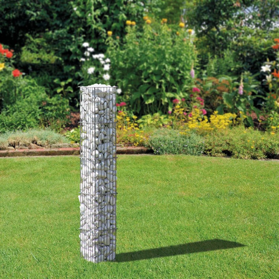 Bellissa Gabionensäule Eckig 20x20cm, 2-teilig Steingabionen