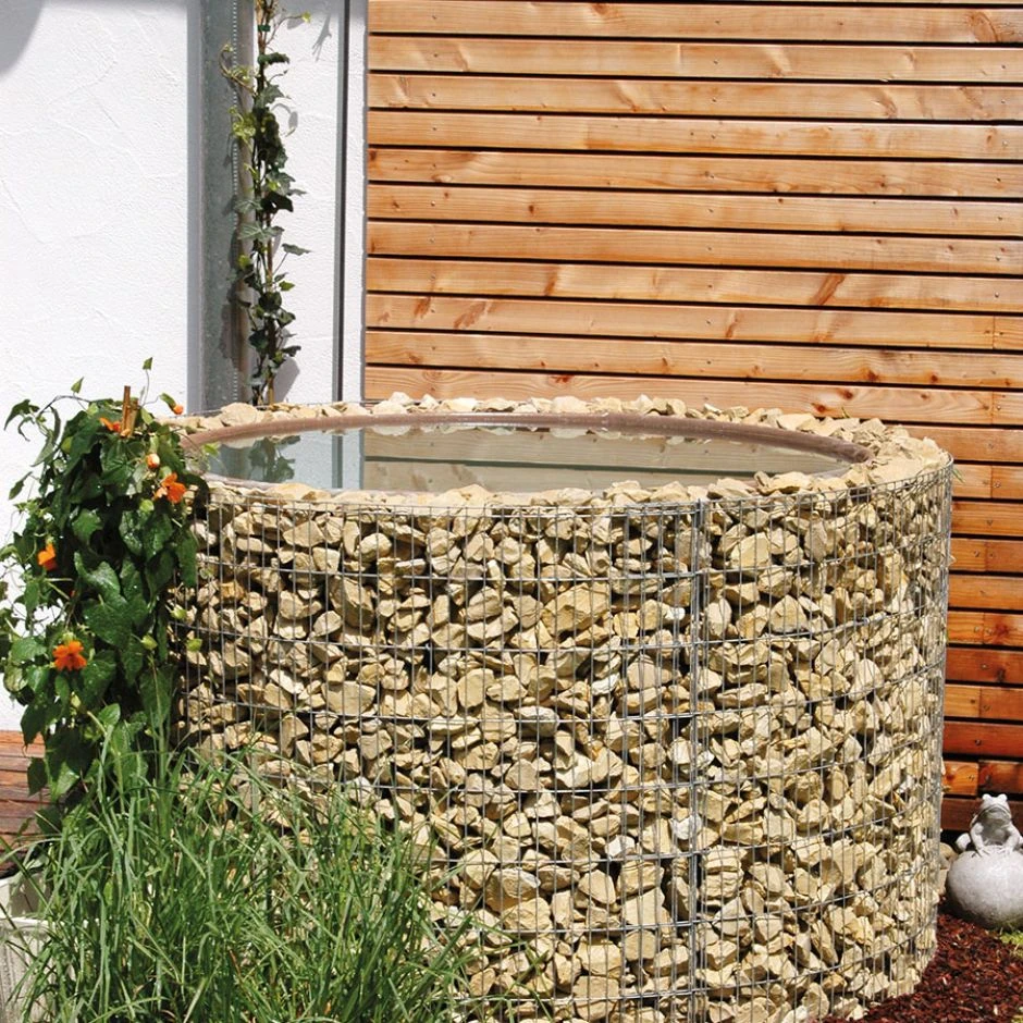Bellissa Gabionen Wasserfass Regenfass Gartenteich