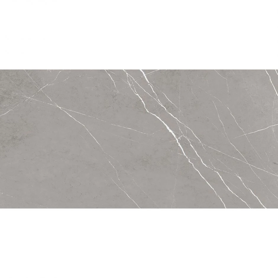 Wellker Fliesen Premium Marble Navas Dunkelgrau Glasiert Glänzend Rektifiziert 60x120 Cm Stärke 10 Mm
