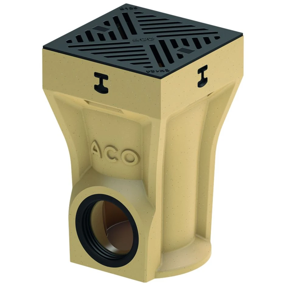 ACO Self Europoint Punktablauf Tief/Eckig Mit Gussrost Und Schlammeimer