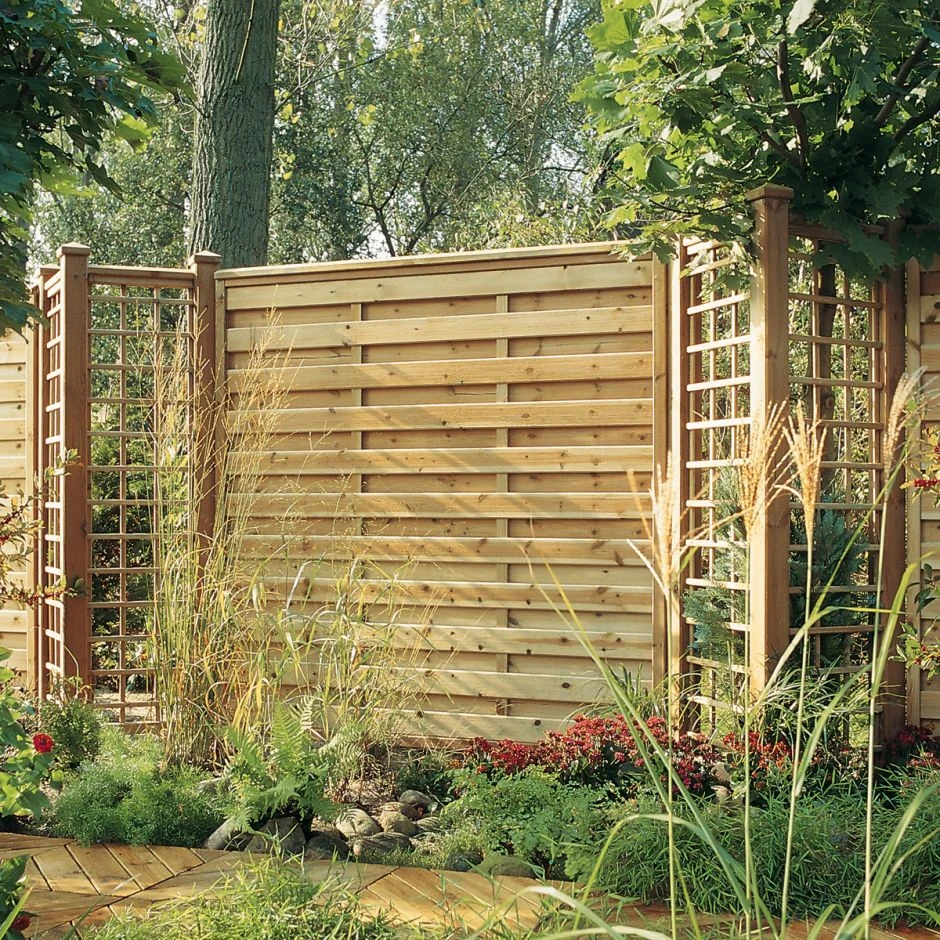 Wellker Sichtschutzzaun Holz 179x179cm Rund â Bild 2