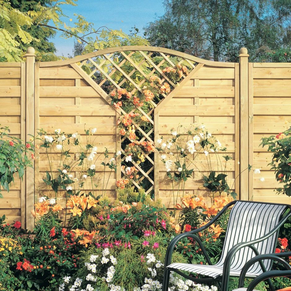 Wellker Sichtschutzzaun Holz 179x179cm Rund â Bild 3