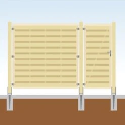 TraumGarten Sichtschutzzaun Mit Tor Komplett-Set Holz