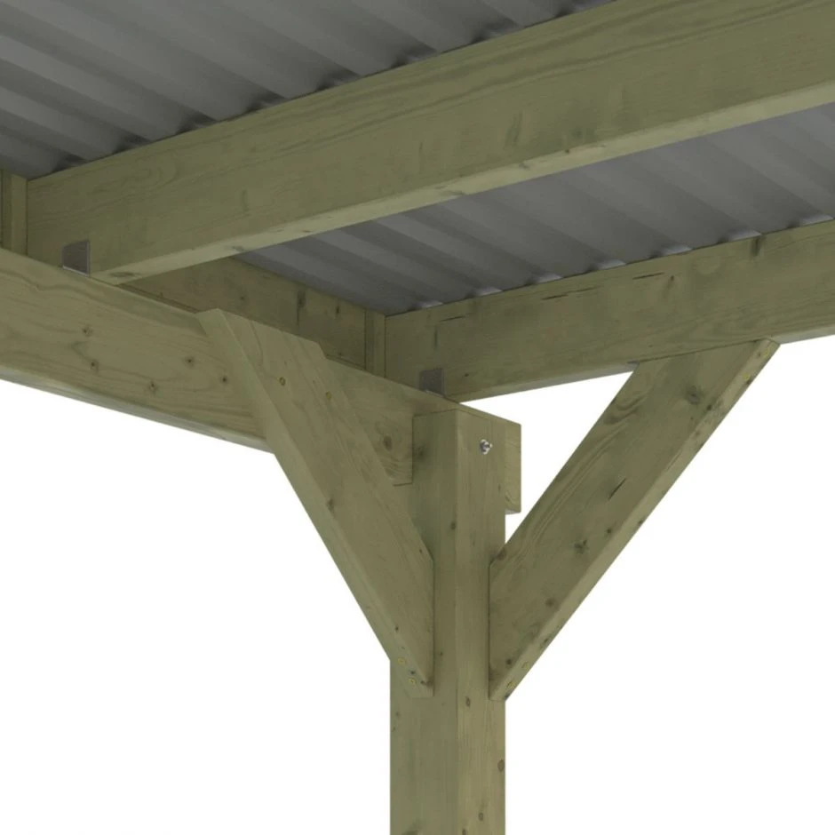 Skan Holz Doppelcarport Friesland Mit Seitenwänden Und Rückwand Imprägniert Unterstand – Bild 4