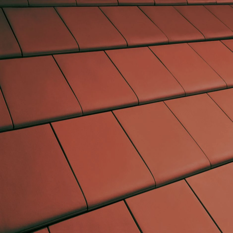 Erlus Flachdachziegel Linea Sinterrot â Bild 2