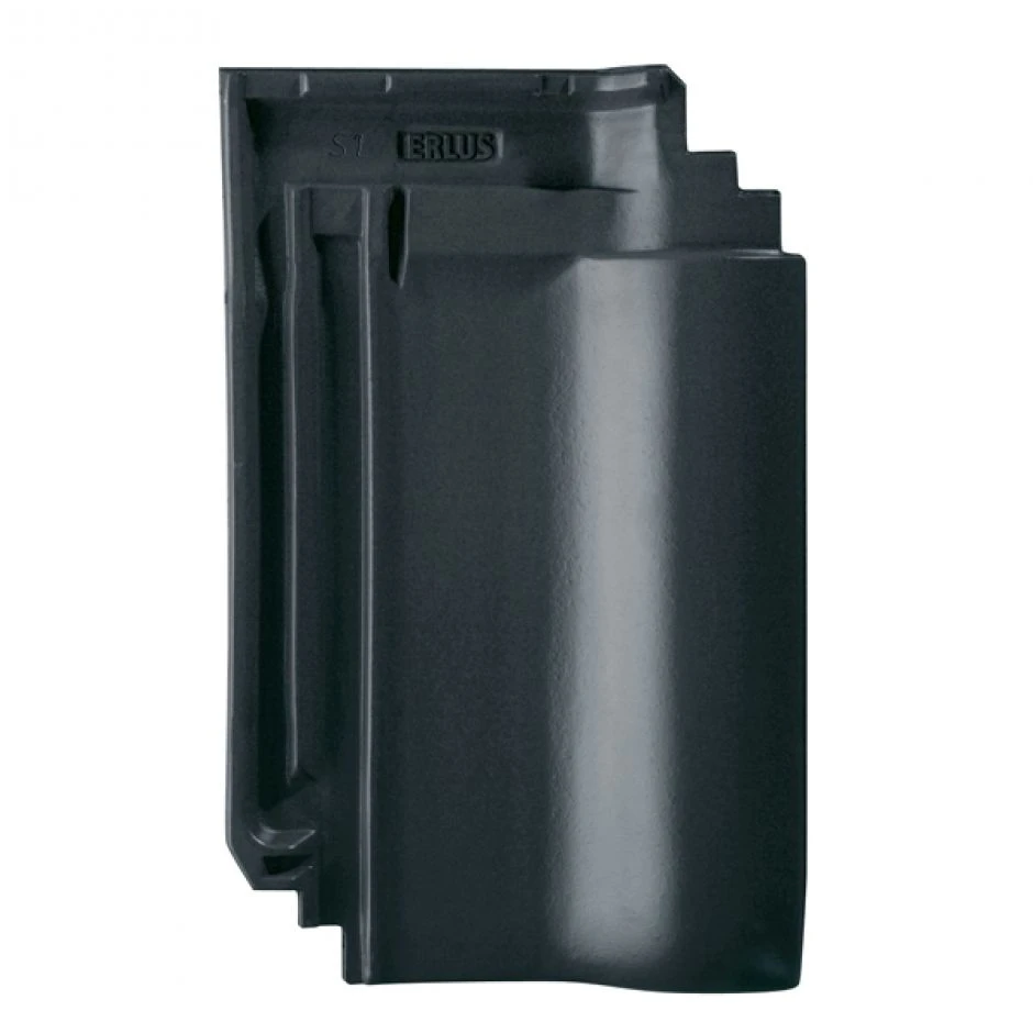 Erlus Flachdachpfanne E58 S Anthrazit Engobiert Dachziegel