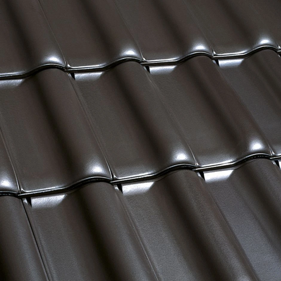 Erlus Flachdachpfanne E58 S Anthrazit Engobiert Dachziegel â Bild 2