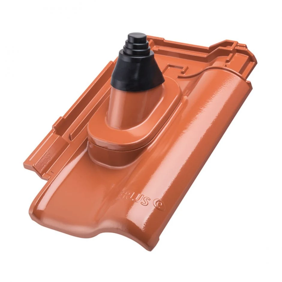 Erlus E58 SL Alu-Antennendurchgang Titansilver Dachziegel