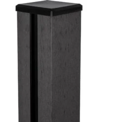 GroJa WPC-Steckzaunpfosten Anthrazitgrau Inklusive Kappe