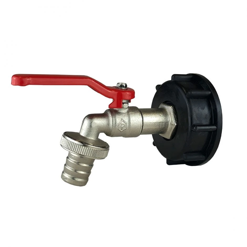 IBC Adapter S60x6 Auf Kugelhahn Mit 3/4" Schlauchtülle Und 3/4" Außengewinde Regentonne Anschluss