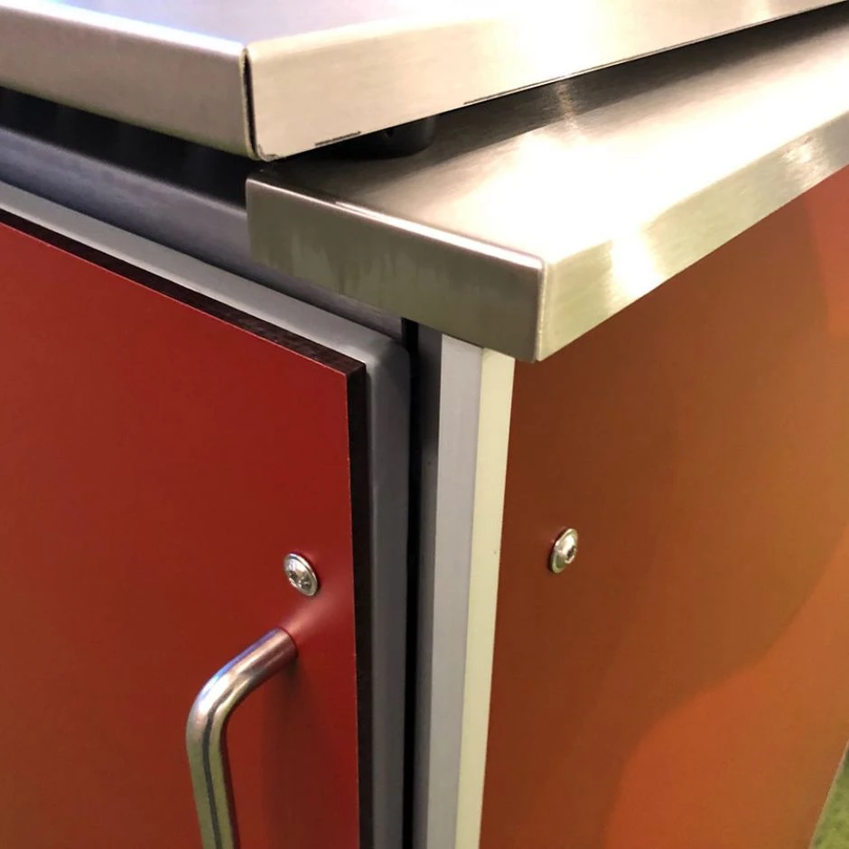 Binto Mülltonnenbox 3er-Box HPL-Schiefer Edelstahl-Klappdeckel Mülltonnenverkleidung – Bild 2