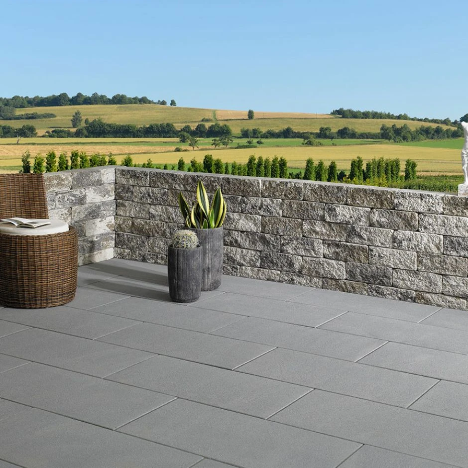 KANN Gartenmauer Vermont Kompakt Muschelkalk-nuanciert Mauersteine – Bild 6