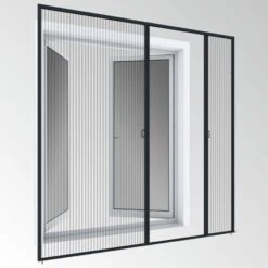 Windhager Insektenschutz Plissee EXPERT FĂŒr DoppeltĂŒren Anthrazit 240x240 Cm