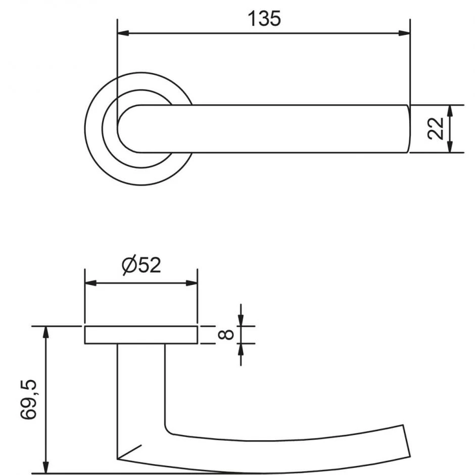 Griffwelt Türgriff-Garnitur Salerno Edelstahl Matt Türklinke – Bild 2