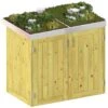 Binto Mülltonnenbox Für 2 Behälter, Nadelholz Mit Pflanzschale Mülltonnenverkleidung
