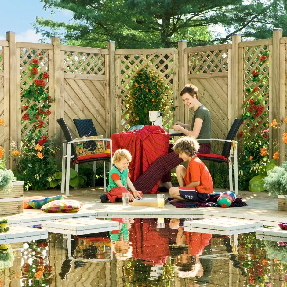 TraumGarten Sichtschutzzaun GADA Holz Mit Diagonalrankgitter – Bild 5