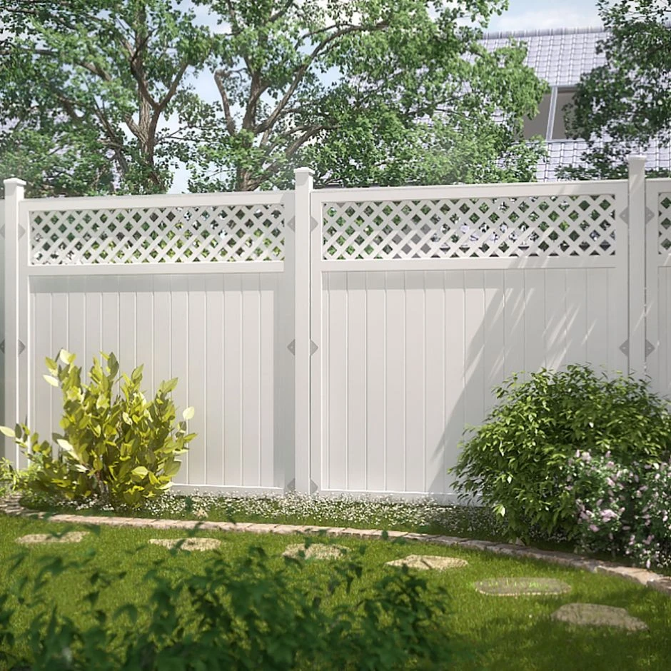 TraumGarten Sichtschutzzaun LONGLIFE RIVA Mit Gitter Weiß – Bild 2