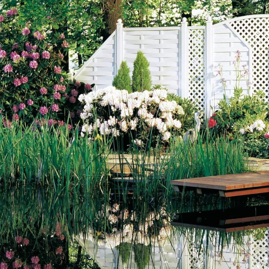 TraumGarten Sichtschutzzaun LONGLIFE ROMO Anschluss Weiß – Bild 2