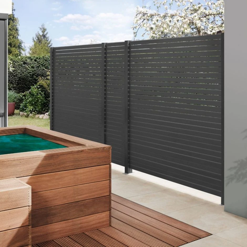 TraumGarten Sichtschutzzaun SYSTEM Rhombus Anthrazit – Bild 6