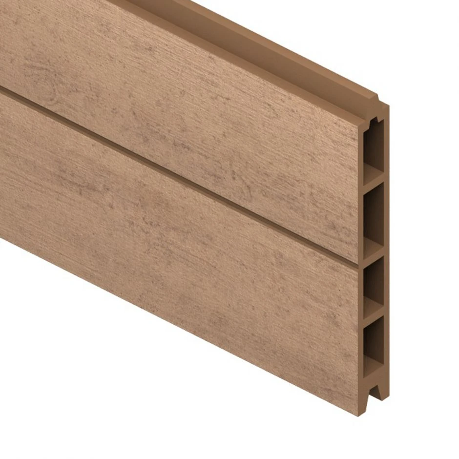 TraumGarten Sichtschutzzaun SYSTEM WPC CLASSIC Zaunfeld-Set Mandel/Silber â Bild 2