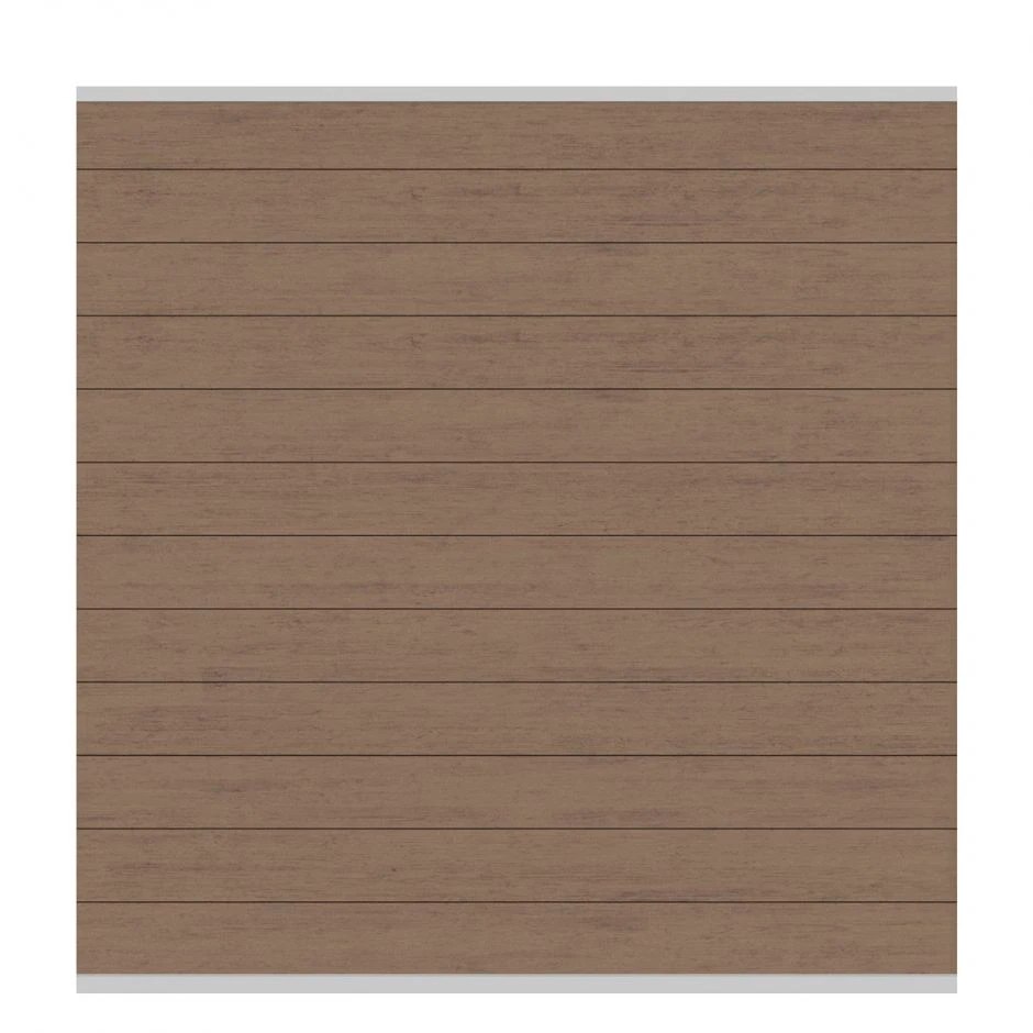 TraumGarten Sichtschutzzaun SYSTEM WPC CLASSIC Zaunfeld-Set Mandel/Silber