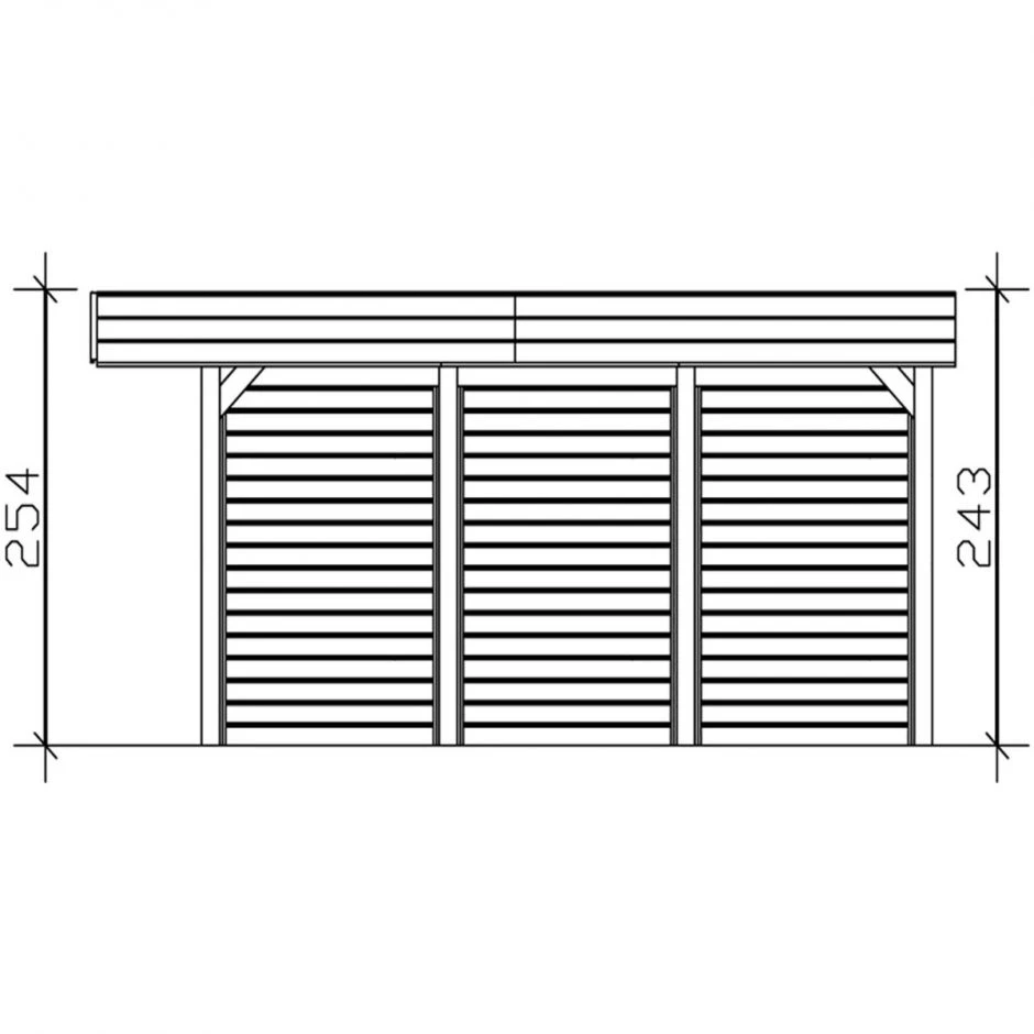 Skan Holz Doppelcarport Friesland Mit Seitenwänden Und Rückwand Imprägniert Unterstand – Bild 7