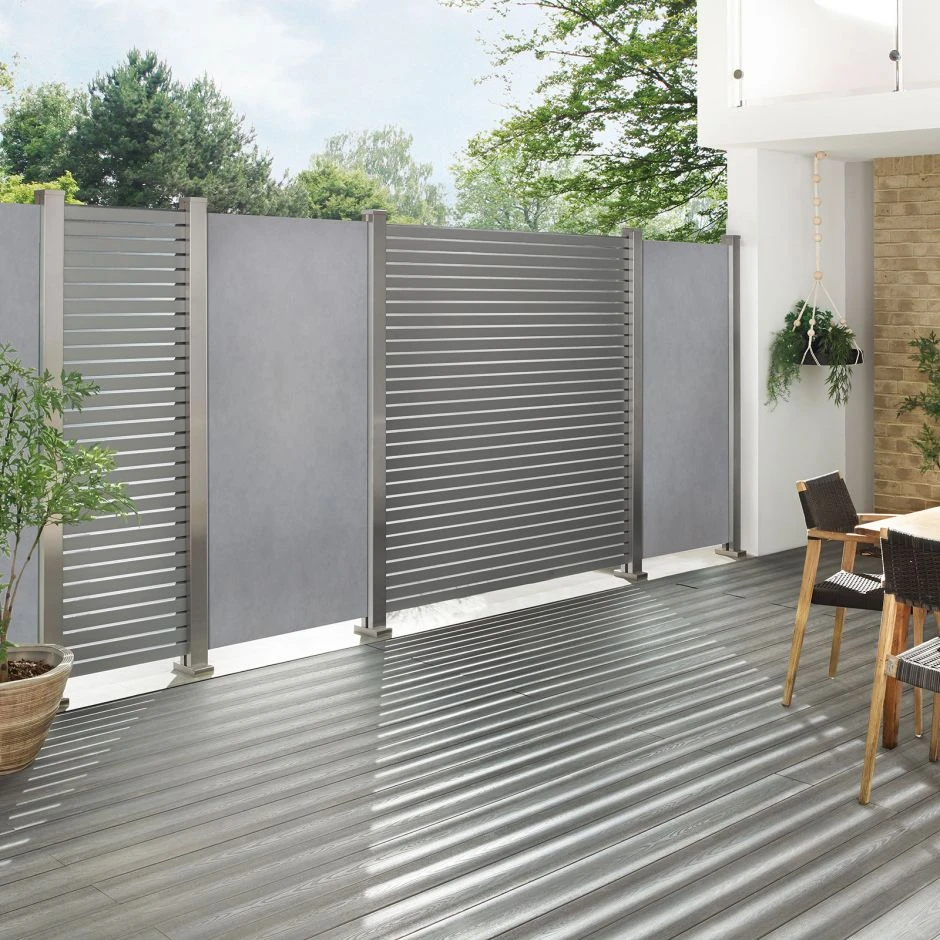 TraumGarten Sichtschutzzaun SYSTEM Rhombus Silber – Bild 9