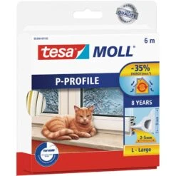 Tesamoll Fensterdichtung / Türdichtung P-Profil Gummidichtung 9x5,5 Mm