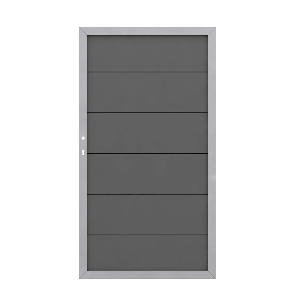 TraumGarten Sichtschutzzaun DESIGN WPC ALU Anthrazit Tor