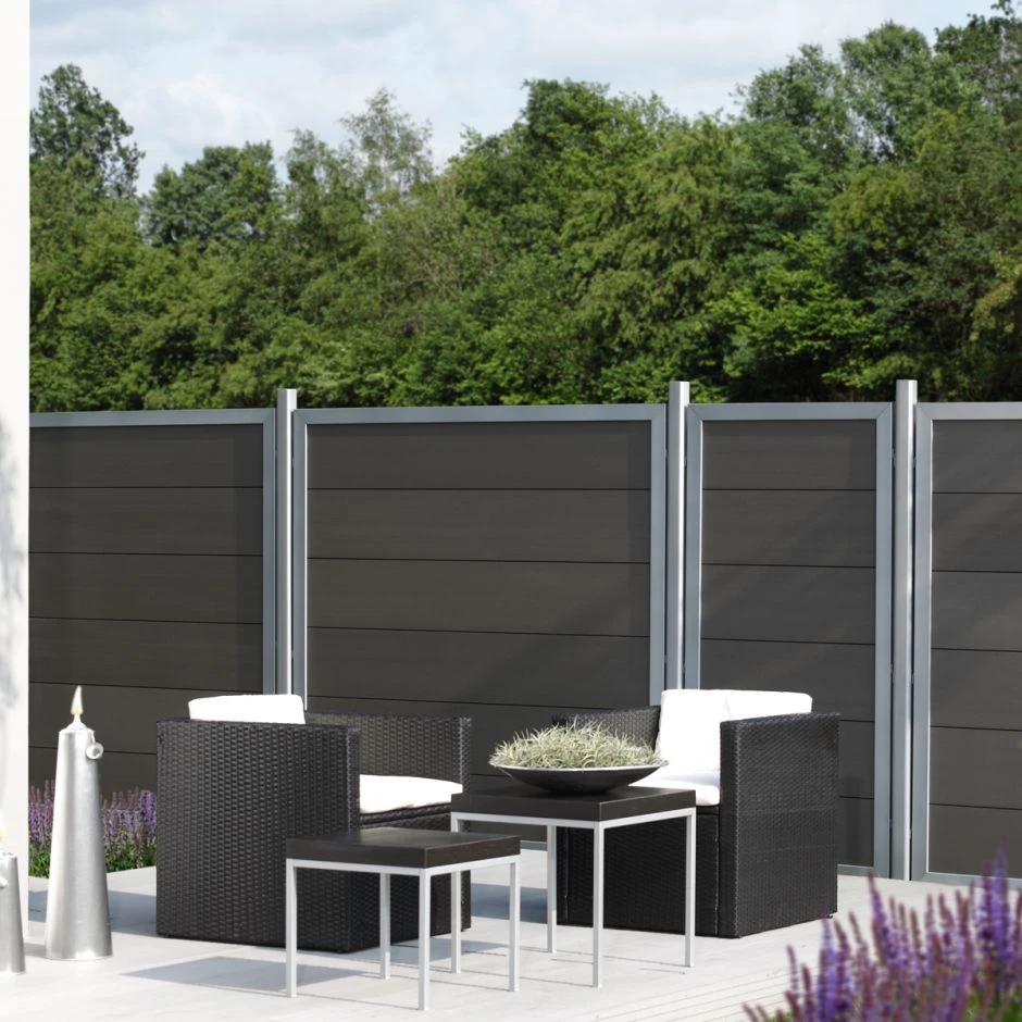 TraumGarten Sichtschutzzaun DESIGN WPC ALU Anthrazit – Bild 4